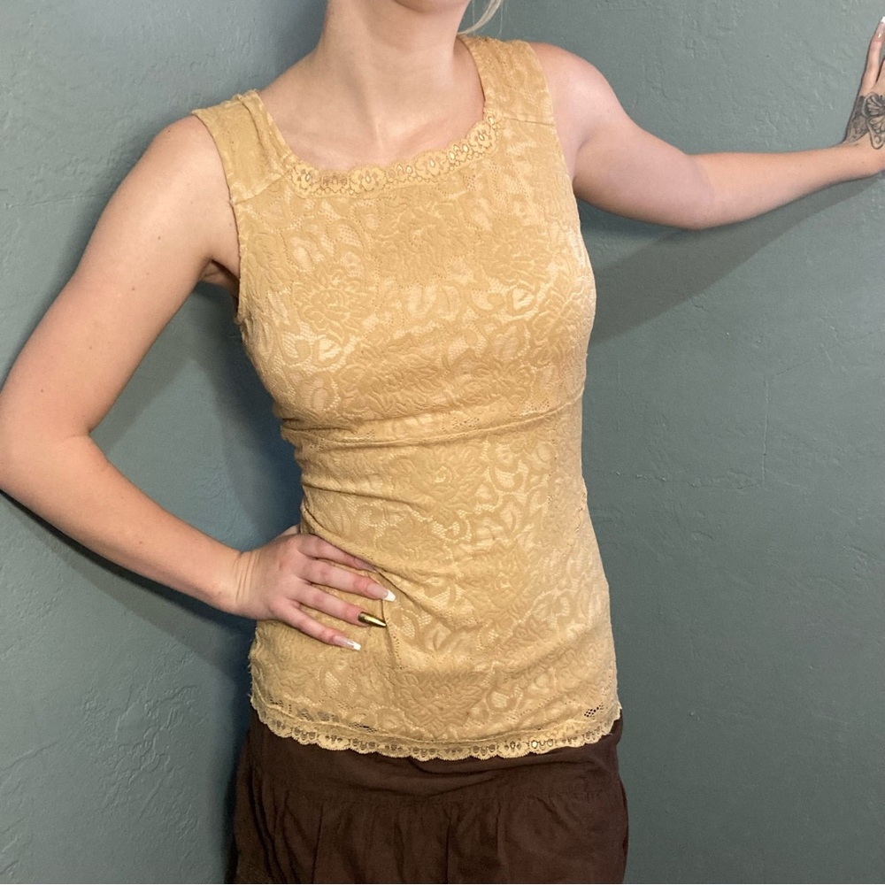 Undercover Agent by Kathleen Kirkwood Lace Tan Camisole